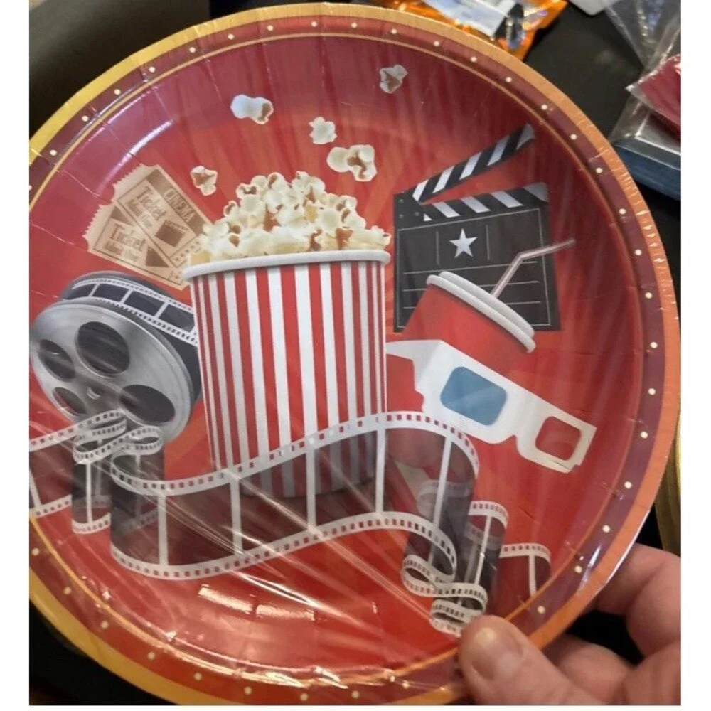 80 Piece Movie Theater Party Plates, Napkins And Forks Set For 20